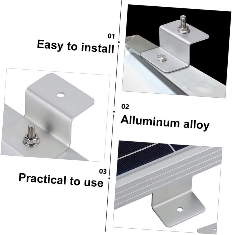 8pcs Z-Type Solar Panel Mounting Brackets for Rv Roof Boat and Carport Easy Installation Screws Stable and Reliable Support for Solar Panels - Image 5