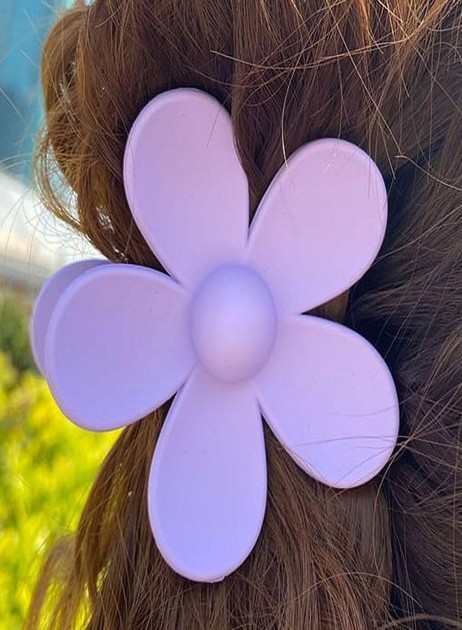 Dwuww 1Pc Purple Hair Claw Clips Flower Shaped Plastic Jaw Anti-scratch Smell-less Useful Hold Tightly Clips and Barrettes Hair(Purple) - Image 5