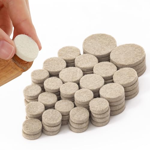 Bulfyss URBANFIX Chair Leg Floor Protector - 80 Pieces, Furniture Felt Pads | Non Skid Floor Protector | Noise Insulation Pad Floor Bumper, Beige - Image 1
