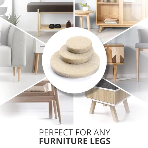 Bulfyss URBANFIX Chair Leg Floor Protector - 80 Pieces, Furniture Felt Pads | Non Skid Floor Protector | Noise Insulation Pad Floor Bumper, Beige - Image 2