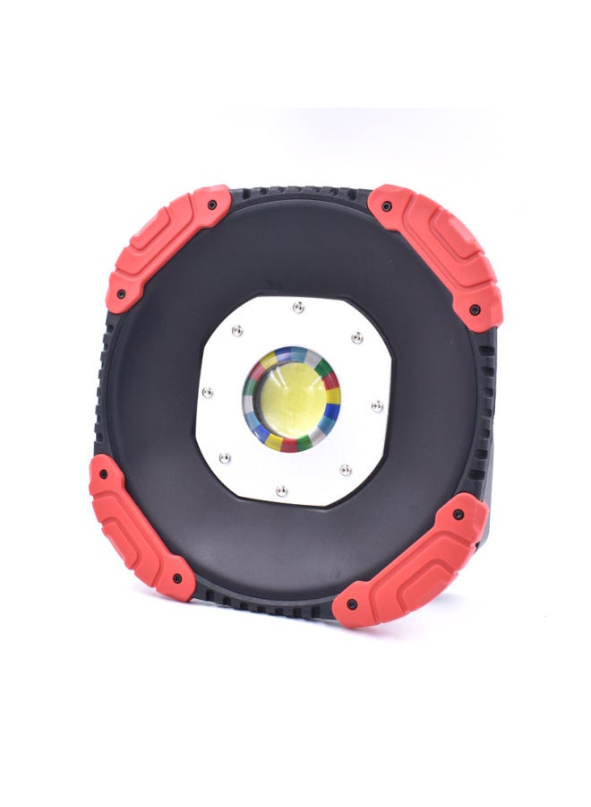 Generic LED Floodlight Patch Work Light Handheld Light Car Paint Polishing Beauty Crystal Plating Construction Lighting-Color:Yellow Light-4000K-red And Black  - Image 1