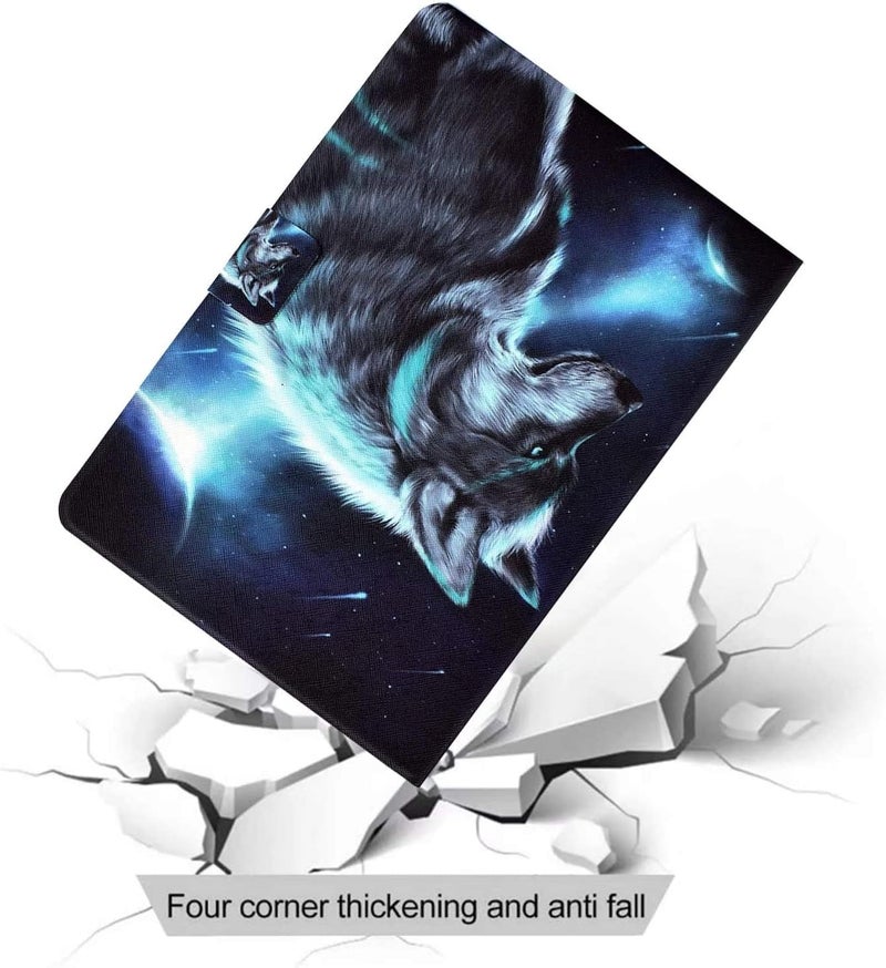 LSPCASA غلاف لـ Samsung Galaxy Tab S10 Lite مقاس 10.9 بوصة 2025 غلاف SM-X400 SM-X406B حافظة قابلة للطي من جلد PU لـ Samsung Galaxy Tab S10 Lite مع حامل وفتحات بطاقات - غلاف جهاز لوحي محفظة - ذئب - Image 5