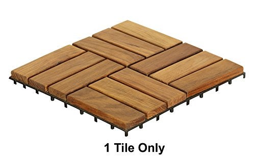 Bare Decor EZ Teak Flooring 12 Slat, Brown, 1 Sample Tile - Image 2