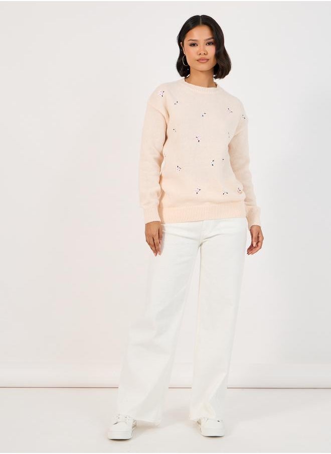 Styli - Regular Fit Regular Length Embroidered Sweater - Image 1