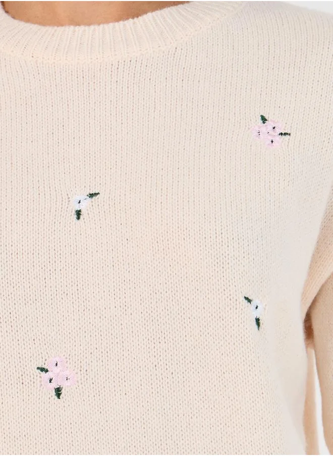 Styli Regular Fit Regular Length Embroidered Sweater