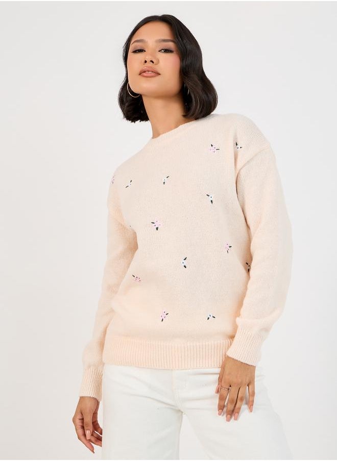 Styli - Regular Fit Regular Length Embroidered Sweater - Image 1