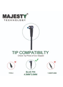 Majesty Laptop Charger 45W 19.5V 2.31A Power Adapter Compatible with HP Pavilion 11 13 15; HP EliteBook Folio 1040 g1; HP Stream 13 11 14; HP TouchSmart 11 13 15;  - Image 3