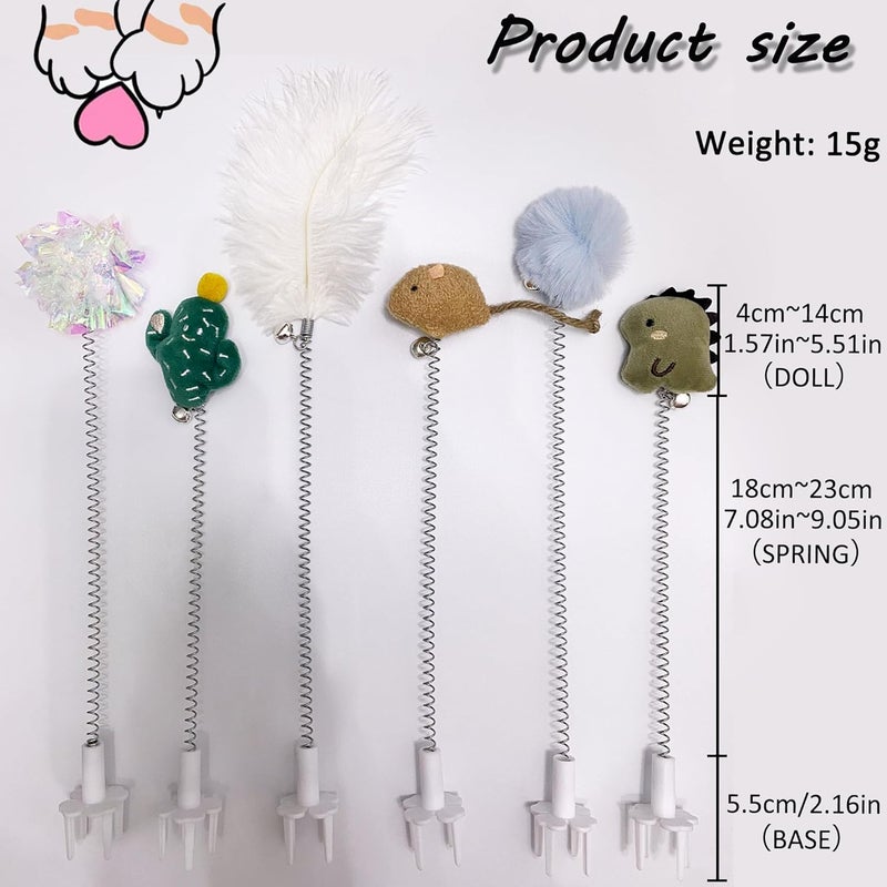 YOOLEETC 6PCS Cat Toys,Cat Wand Toy,Cat Scratcher Toys,Cat Scratcher Plug-ins & Cat Fun Themselves Play Toys,Fun Toy for Cat Kitty Kitten Puppy. (6PCS) - Image 2