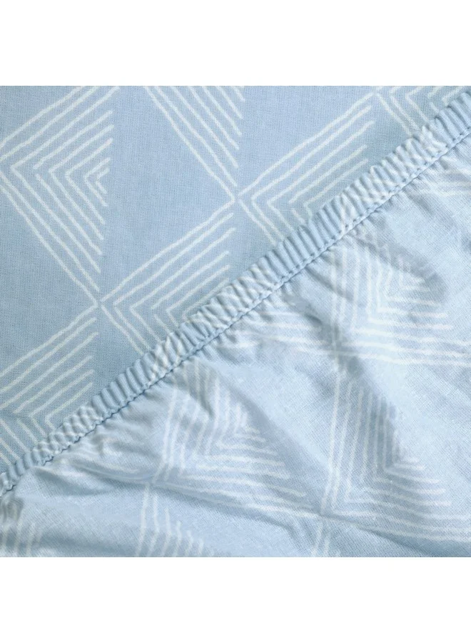 Home Box Malta Pixel Printed Cotton Twin Fitted Sheet 120 x 200 x 33 cm