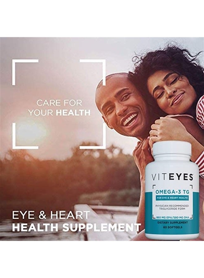 Viteyes Omega-3 TG Eye & Heart Health Supplement, Natural Triglyceride Fish Oil Formula, Clear, 60 Count - Image 4
