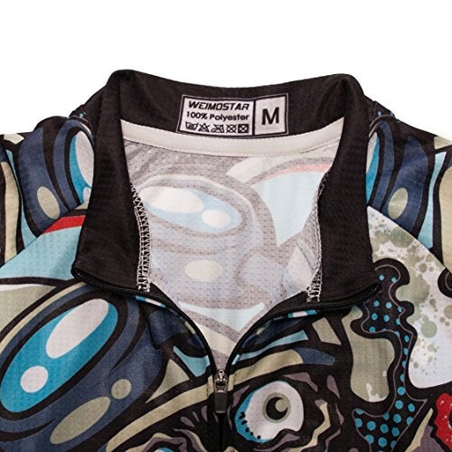 Weimostar Cycling Jersey Mens MTB Jersey Short Sleeve Bike Jersey Zip Mountain Road Clothing Bicycle top Shirts Breathable Outdoor Sports Racing Cycle Jersey for Men Quick Dry Male Skull Size M - Image 4