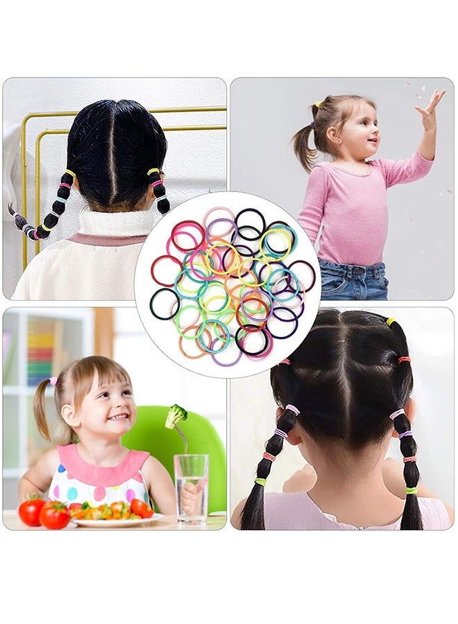 100 Pieces Baby Hair Bands, Assorted Colors Elastic Hair Bands, Diameter 2cm No Crease Finger Rubber Hair Elastic, Small Thin Hair Ponytail Holder Hair Accessories for Baby Girls Toddlers Children - Image 2