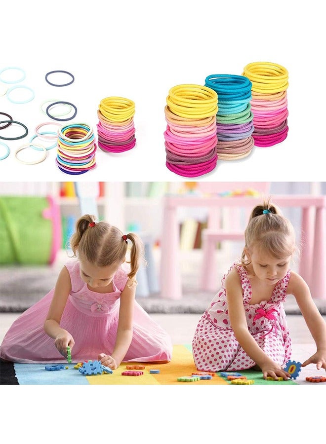 100 Pieces Baby Hair Bands, Assorted Colors Elastic Hair Bands, Diameter 2cm No Crease Finger Rubber Hair Elastic, Small Thin Hair Ponytail Holder Hair Accessories for Baby Girls Toddlers Children - Image 3