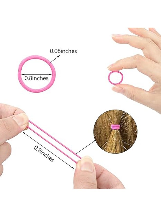 100 Pieces Baby Hair Bands, Assorted Colors Elastic Hair Bands, Diameter 2cm No Crease Finger Rubber Hair Elastic, Small Thin Hair Ponytail Holder Hair Accessories for Baby Girls Toddlers Children - Image 5