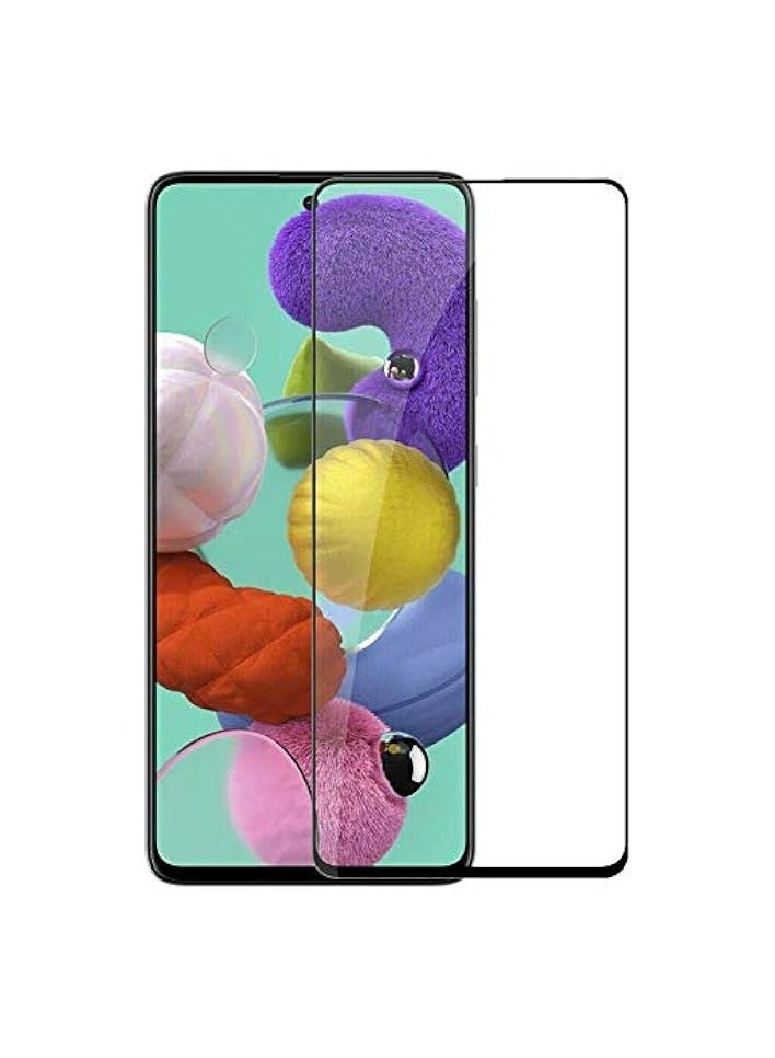 بروماس متوافق مع واقي الشاشة لهاتف Galaxy A51، Galaxy A51 5G (لا يناسب Galaxy A50) [تغطية شاشة كاملة] [زجاج مقسى] حافظة صديقة للكسر، خالية من الفقاعات (أسود) - Image 1