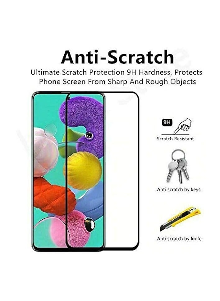 بروماس متوافق مع واقي الشاشة لهاتف Galaxy A51، Galaxy A51 5G (لا يناسب Galaxy A50) [تغطية شاشة كاملة] [زجاج مقسى] حافظة صديقة للكسر، خالية من الفقاعات (أسود) - Image 3