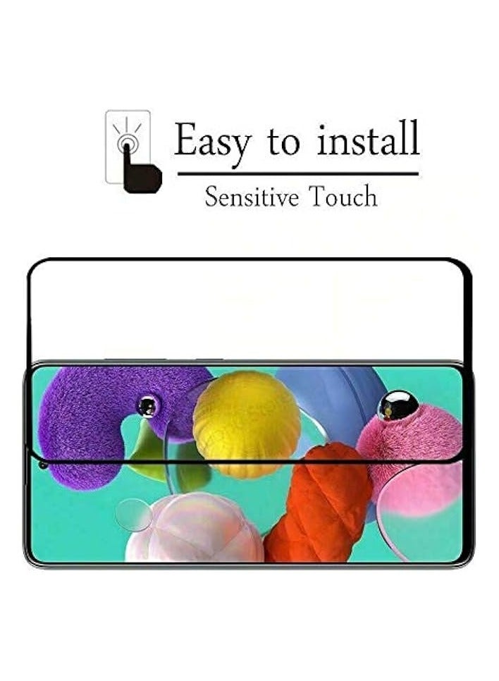 بروماس متوافق مع واقي الشاشة لهاتف Galaxy A51، Galaxy A51 5G (لا يناسب Galaxy A50) [تغطية شاشة كاملة] [زجاج مقسى] حافظة صديقة للكسر، خالية من الفقاعات (أسود) - Image 4