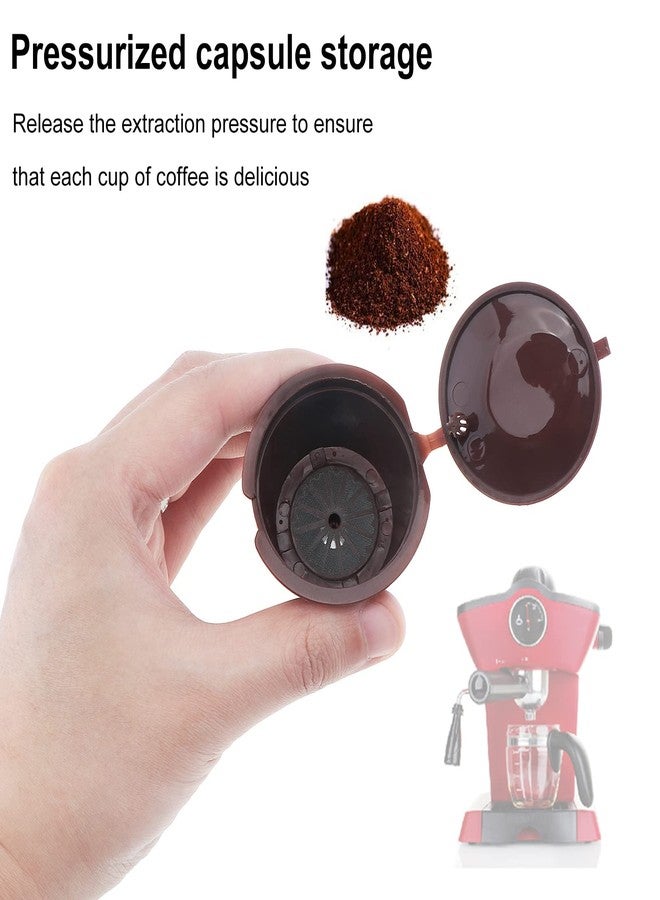 TQEONKL Reusable Coffee Capsule for Nescafe Dolce Gusto Brewers, 6 Pack Refillable Colorful Coffee Capsule Filter with Cleaning Brush and Measuring Spoon - Image 4