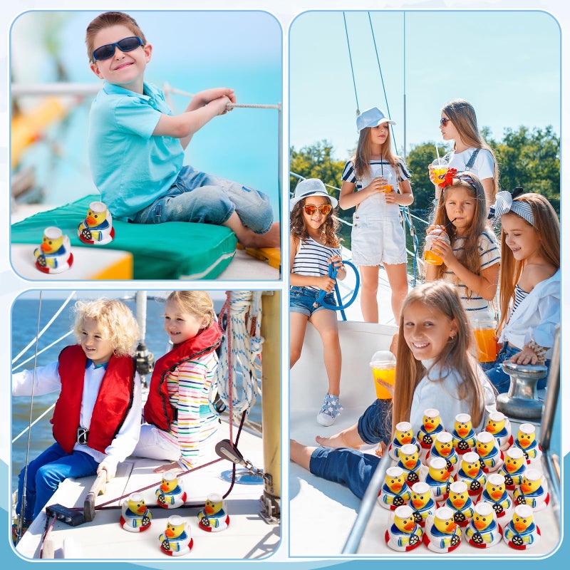 Jerify 48 Packs Cruise Ships Rubber Ducks 2 Inch Nautical Rubber Cruise Ducks Bulk Sailing Ship Toy for Carnival Party Gift Classroom Incentives Bath Tube Pool Toy - Image 5