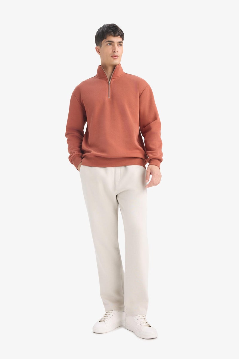 DeFacto Beige Man Regular Fit Thick Sweatshirt Fabric Regular Hem Sweatpants Casual - Image 2