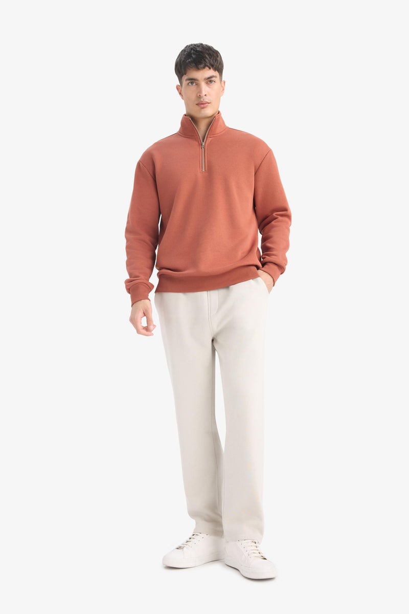 DeFacto Beige Man Regular Fit Thick Sweatshirt Fabric Regular Hem Sweatpants Casual - Image 4