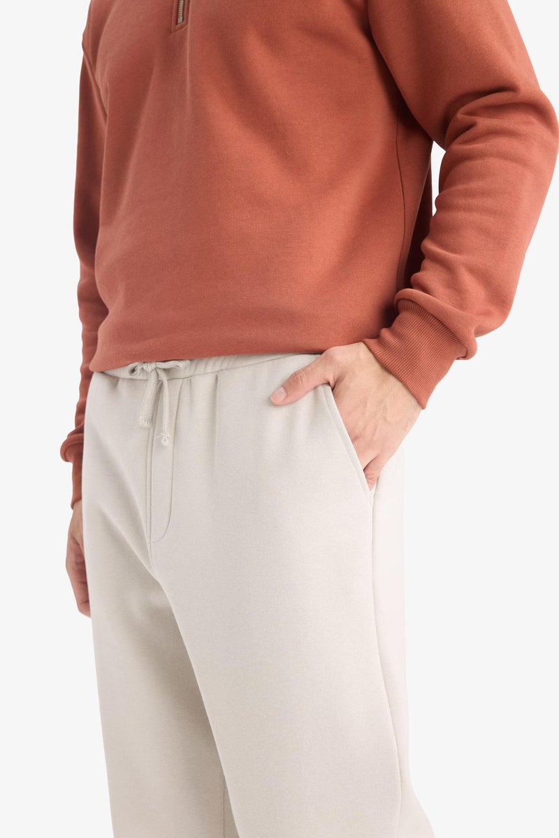 DeFacto Beige Man Regular Fit Thick Sweatshirt Fabric Regular Hem Sweatpants Casual - Image 5