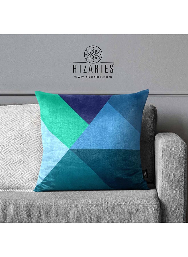 RIZARIES SuperSoft Teal Mist Triangle Throw Cushion - Image 1