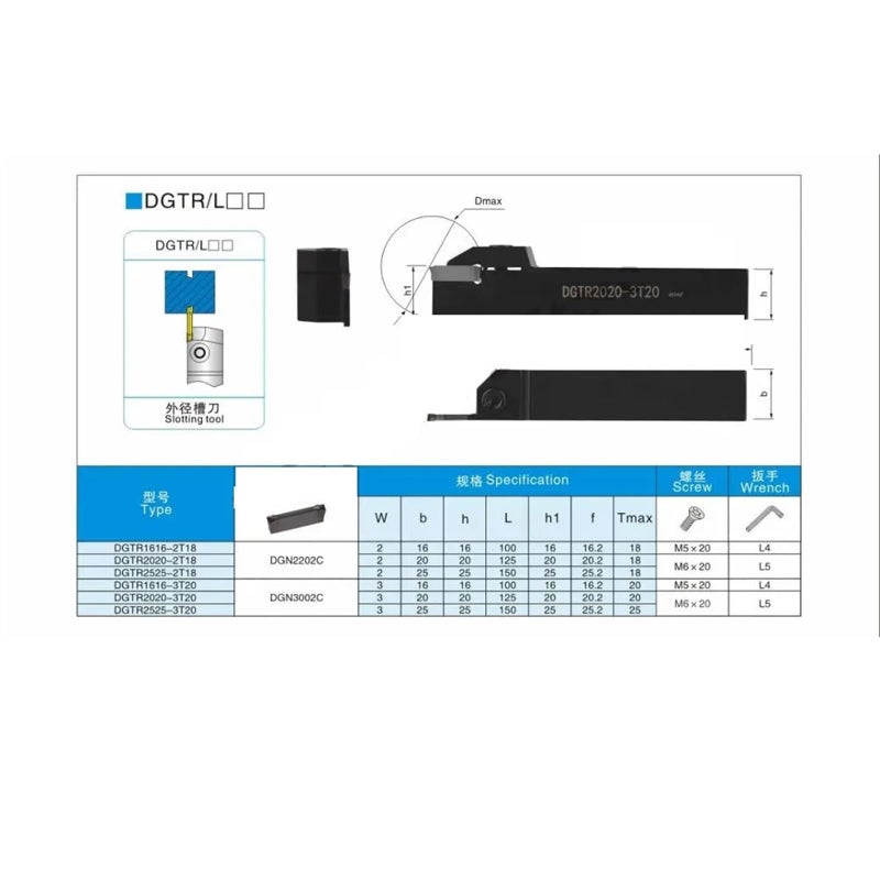 Grooving Tool Handle External Turning Tool No Insert Dgtr2525 2t20 - Image 4