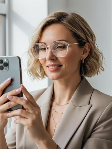 VISOONE Lightweight Progressive Multifocal Anti-Fog Reading Glasses TR90 with Blue Light Blocking Stylish Women Men RANE - Image 2