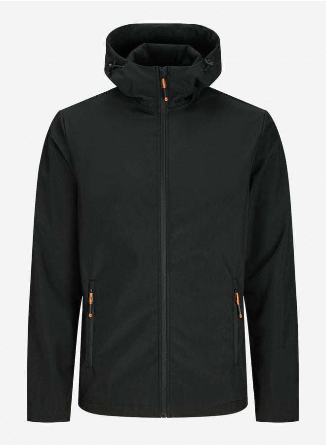 JJ Rebel by Jack & Jones Pull Tab Zip Detail Hooded Jacket 