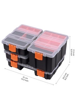 TORIOX Toriox 4Pcs Hardware and Parts Organizers Tool Box Multi Storage Compartments Work Tools Screw Storage Box Hardware Tool Organizer with Removable Dividers  - Image 3