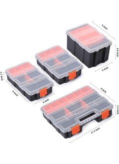 TORIOX Toriox 4Pcs Hardware and Parts Organizers Tool Box Multi Storage Compartments Work Tools Screw Storage Box Hardware Tool Organizer with Removable Dividers  - Image 2