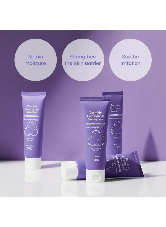 PURITO أوريطو ديرميد سيكا بارير عبوة النوم 2.7 أونصة سائلة / 80 مل كريم الليل بالسيراميد والسانتلا نوع حساس عبوة ترطيب - Image 4
