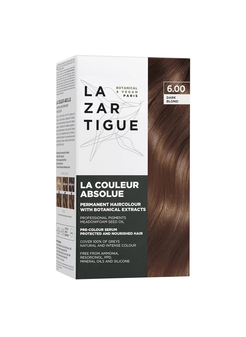 Lazartigue Lazartigue La Couleur Absolue 1.00 Intense Black - Permanent Haircolour with Botanical Extracts - Nourishing Color and Shine - Free From Ammonia, PPD, Resorcinol, Mineral Oils and Silicone - Vegan 