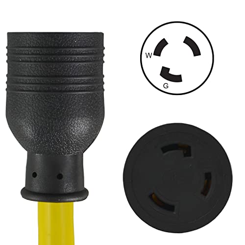 Conntek 3-Feet Generator Y Adapter, 30-Amp L5-30P Plug to (2) 30-Amp Female Connector L5-30R, Yellow - Image 3