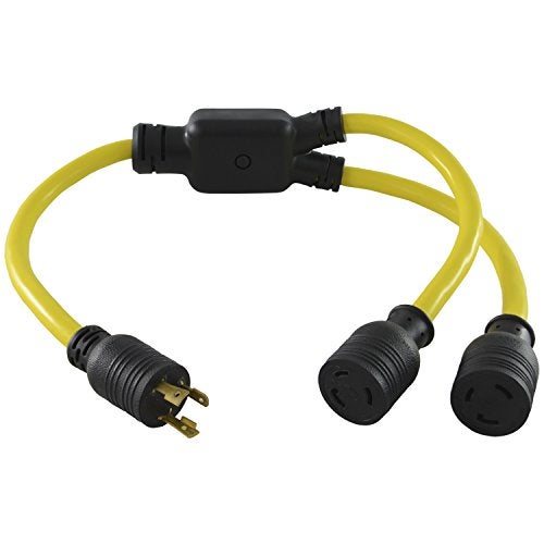Conntek 3-Feet Generator Y Adapter, 30-Amp L5-30P Plug to (2) 30-Amp Female Connector L5-30R, Yellow - Image 5
