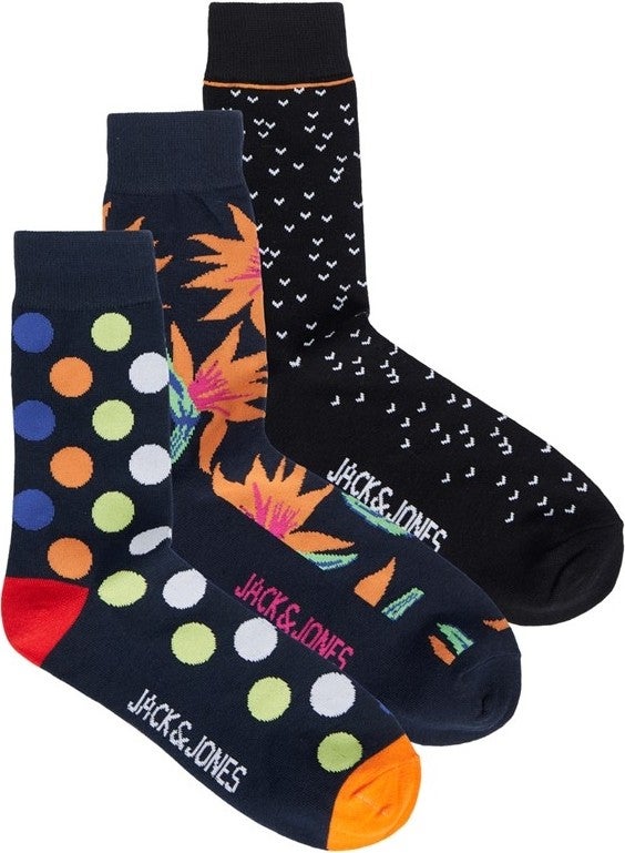 Jack Jones Black-Navy Blue Men's 3-Piece Socks 12242182 - Image 1