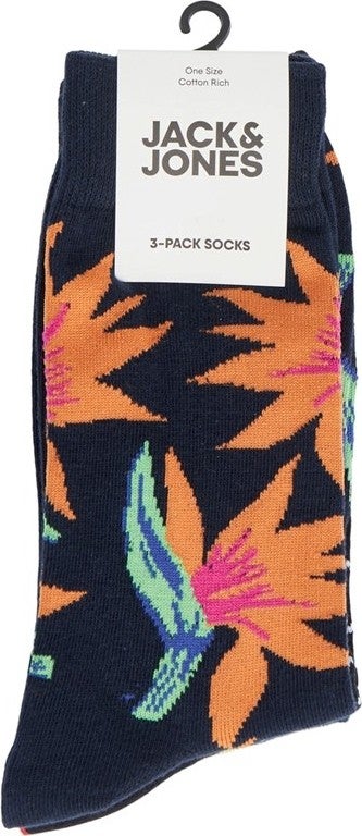 Jack Jones Black-Navy Blue Men's 3-Piece Socks 12242182 - Image 4