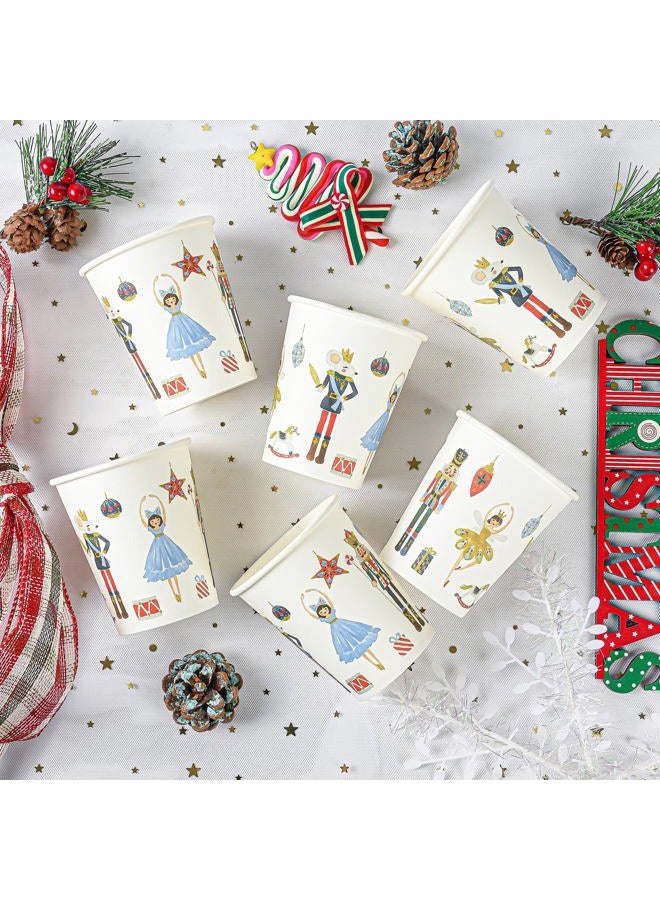 Elyxio 100Pcs Nutcracker Paper Cups Christmas 9oz Disposable Party Cups Watercolor Holiday Soldier Fairy Drinking Cups for Hot Cold Beverage Coffee Tea Xmas Winter Birthday Party Supplies - Image 4