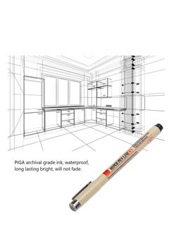 SYOSI Micro Line Pens Set, 12Pcs Different Sizes Felt Tip Waterproof Archival Ink Pen Fineliner for Sketching Anime Artist Illustration Product Architectural Design  - Image 3