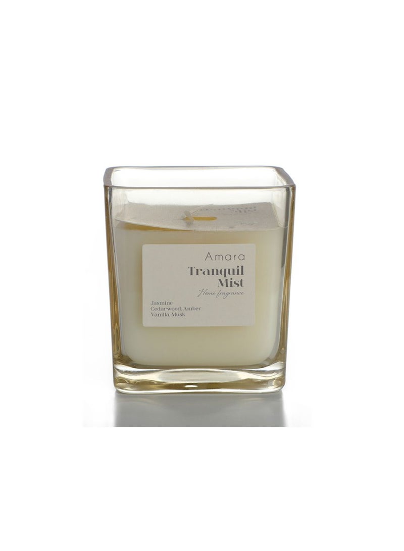 DANUBE HOME Amara Humble Tranquil Mist Jar Candle – Soothing Scented Candle with Woody & Earthy Fragrance, Elegant Glass Jar Design, Perfect for Home Ambiance, Relaxation & Gift Giving D7 X H7.6 Cm - Image 1