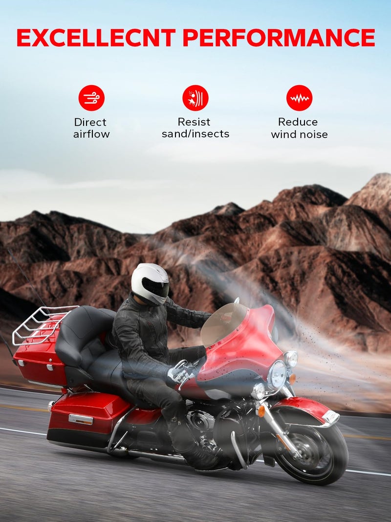 Amazicha 8" Smoke Batwing Windshield Round Windscreen Compatible for 1996-2013 Harley Davidson Touring Street Glide Electra Glide - Image 2