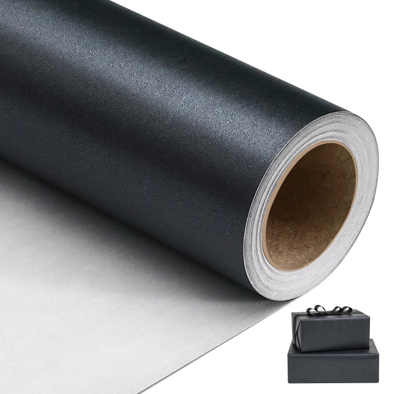 NESCCI Matte Carbon Black Wrapping PaperSolid Color PearlyLustre PaperGift Wrapping PaperPerfect for WeddingBirthday ChristmasBaby ShowerDIY Bouquet 17 Inches X 328 Feet