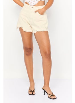 Women Distressed Hem Denim Short, Cream - pzsku/ZBDE07628A8179612E1EFZ/45/_/1738073892/55e7f69c-7e20-41f3-81ea-b56250c689a5