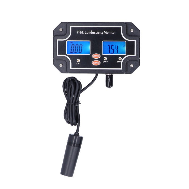 Water Quality Tester: Backlit Display, Automatic Temperature Compensation, High-precision EC & pH Measurement - Durable ABS Construction Hydroponic Monitor for Aquariums, Labs, Hydroponic Systems - Image 1