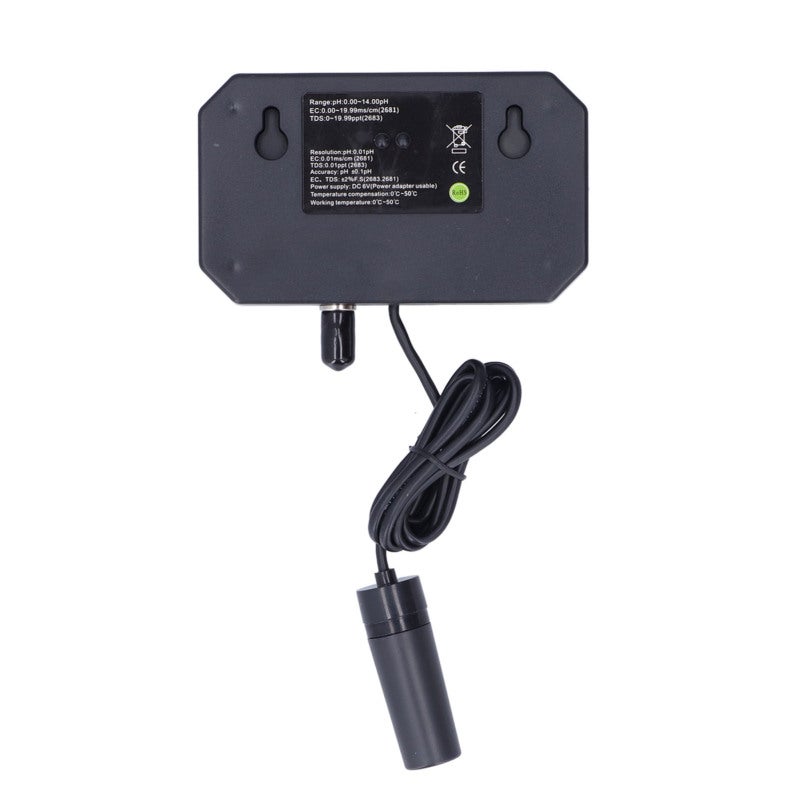 Water Quality Tester: Backlit Display, Automatic Temperature Compensation, High-precision EC & pH Measurement - Durable ABS Construction Hydroponic Monitor for Aquariums, Labs, Hydroponic Systems - Image 2