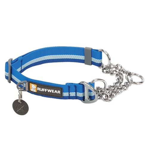Ruffwear Chain Reaction Dog Collar Adjustable Reflective Martingale EscapeProof Collar with Stainless Steel Chain Professional Training Control Blue Pool 1114 - Image 1