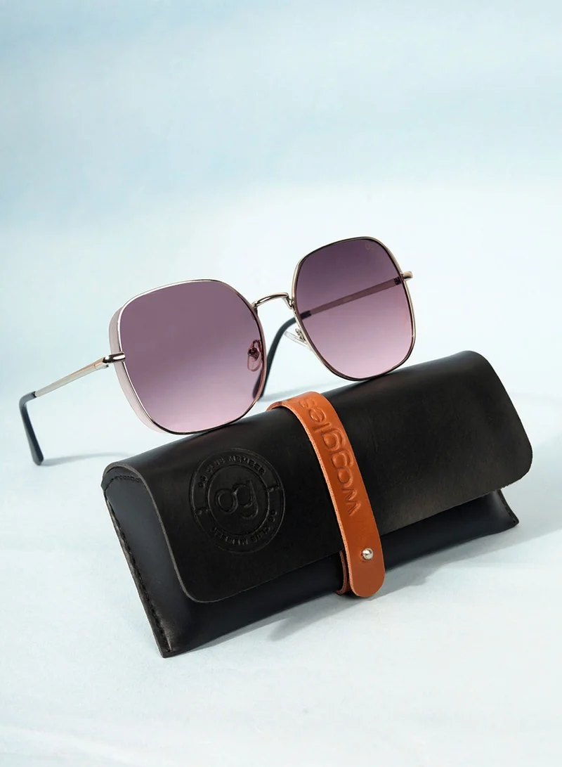 Woggles Latest &amp; Stylish UV Protected Purple Oversized Sunglasses for Women