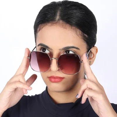 Woggles Latest & Stylish UV Protected Purple Oversized Sunglasses for Women
