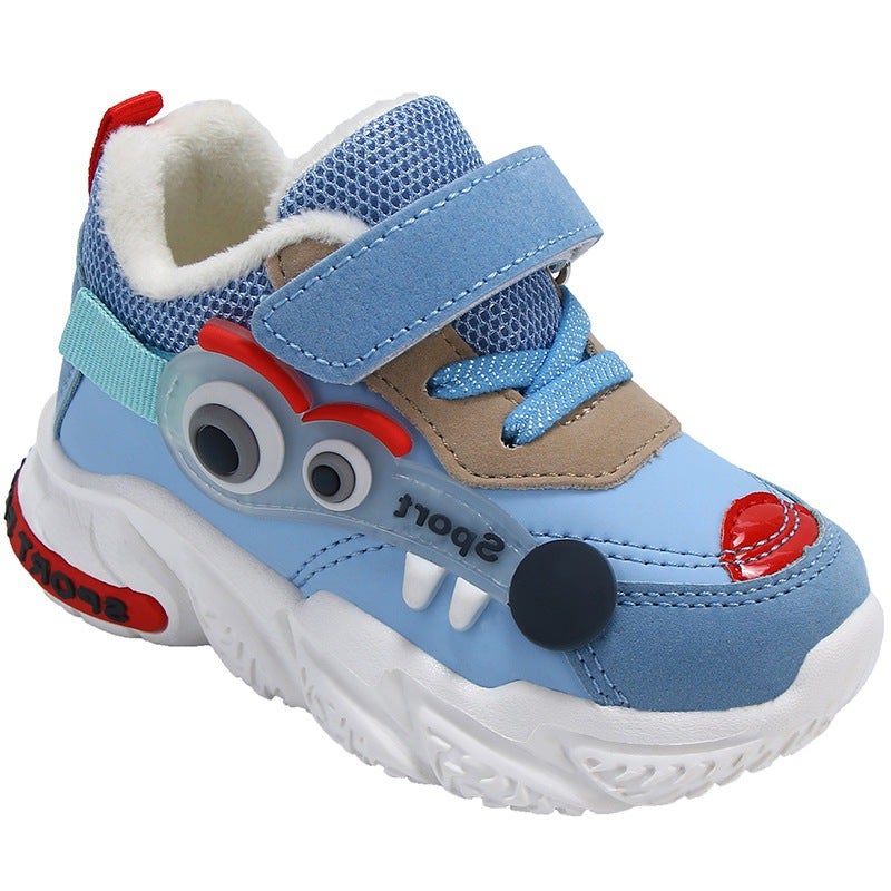 Jinjiang Factory Girls' Shoes Children'S Sports Shoes Girls' Toddler Shoes Soft Bottom Children'S Leather Surface Two Cotton Machine - Image 1